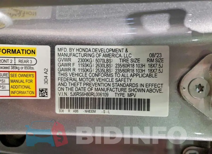 5J6RS6H80RL006109 Photo# 14