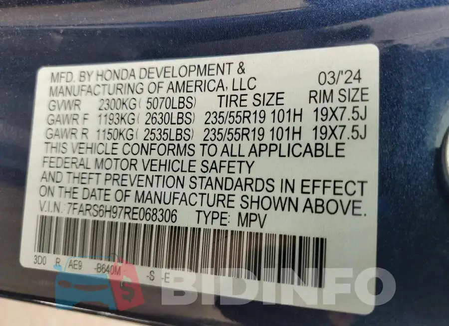 7FARS6H97RE068306 Photo# 14