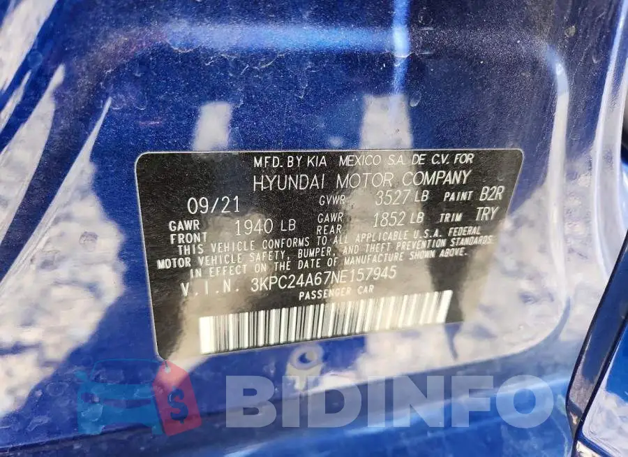 3KPC24A67NE157945 Photo# 13