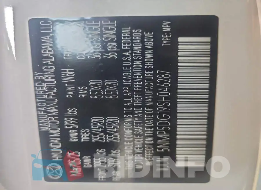 5NMP5DG19SH046287 Photo# 12