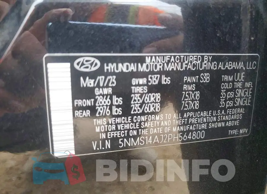 5NMS14AJ2PH564800 Photo# 12