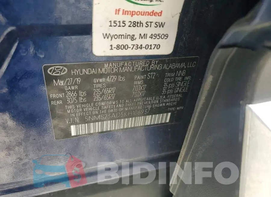 5NMS23AD5KH106937 Photo# 13
