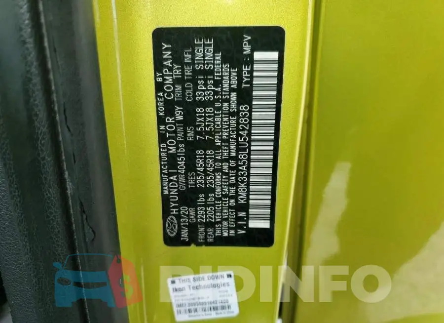 KM8K33A58LU542838 Photo# 12