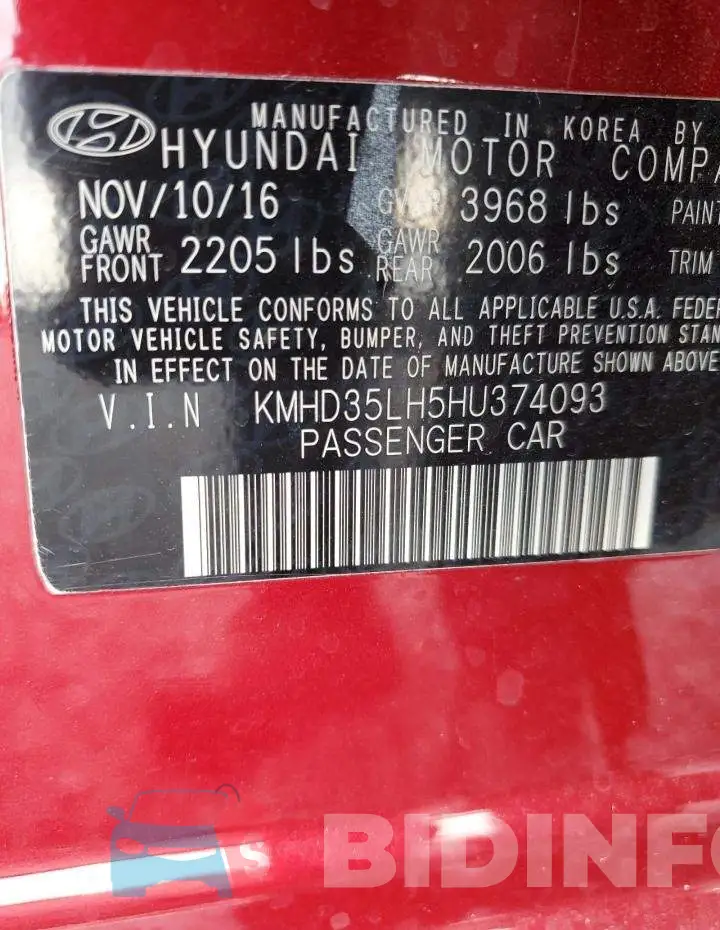 KMHD35LH5HU374093 Photo# 12