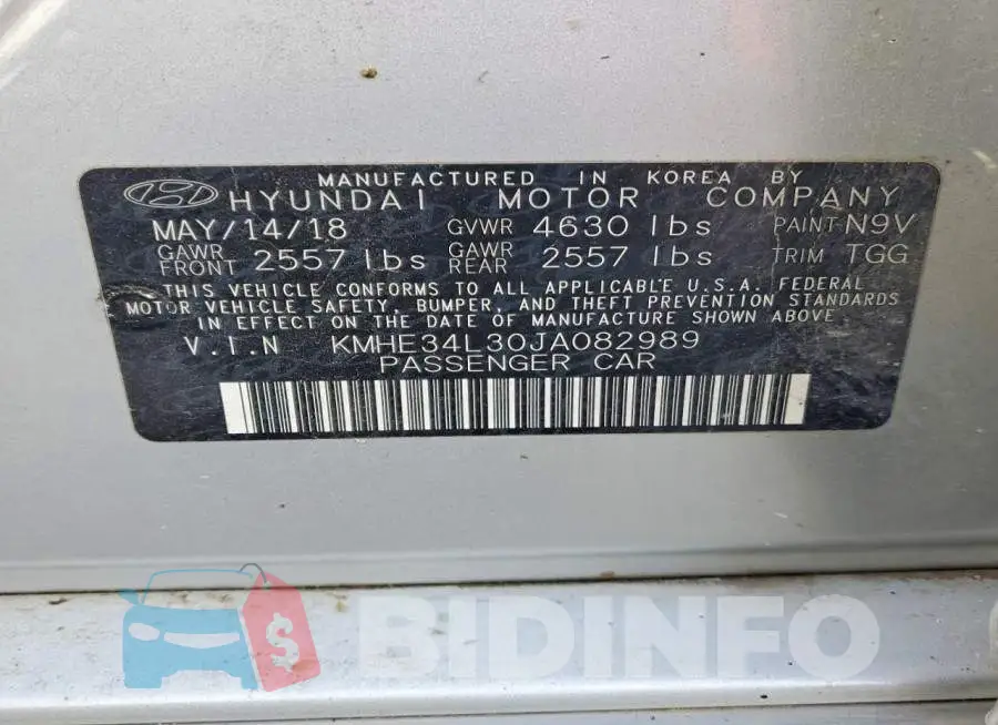 KMHE34L30JA082989 Photo# 12
