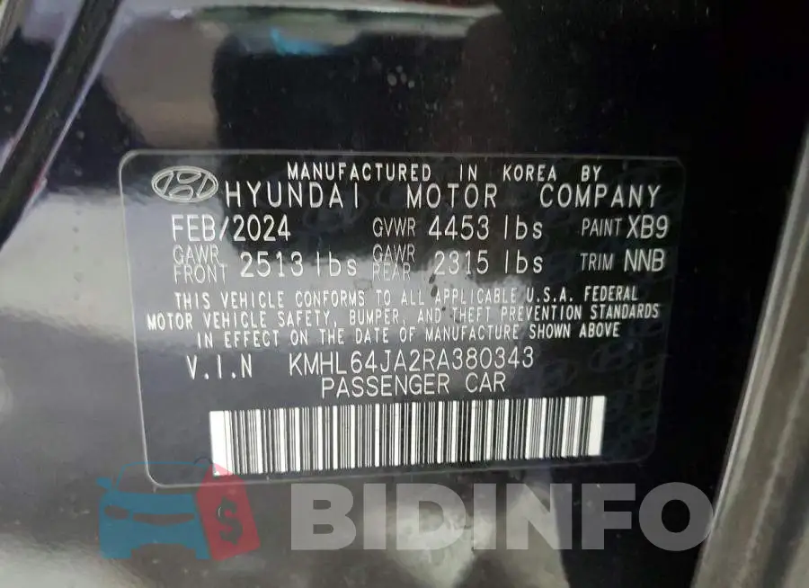 KMHL64JA2RA380343 Photo# 12