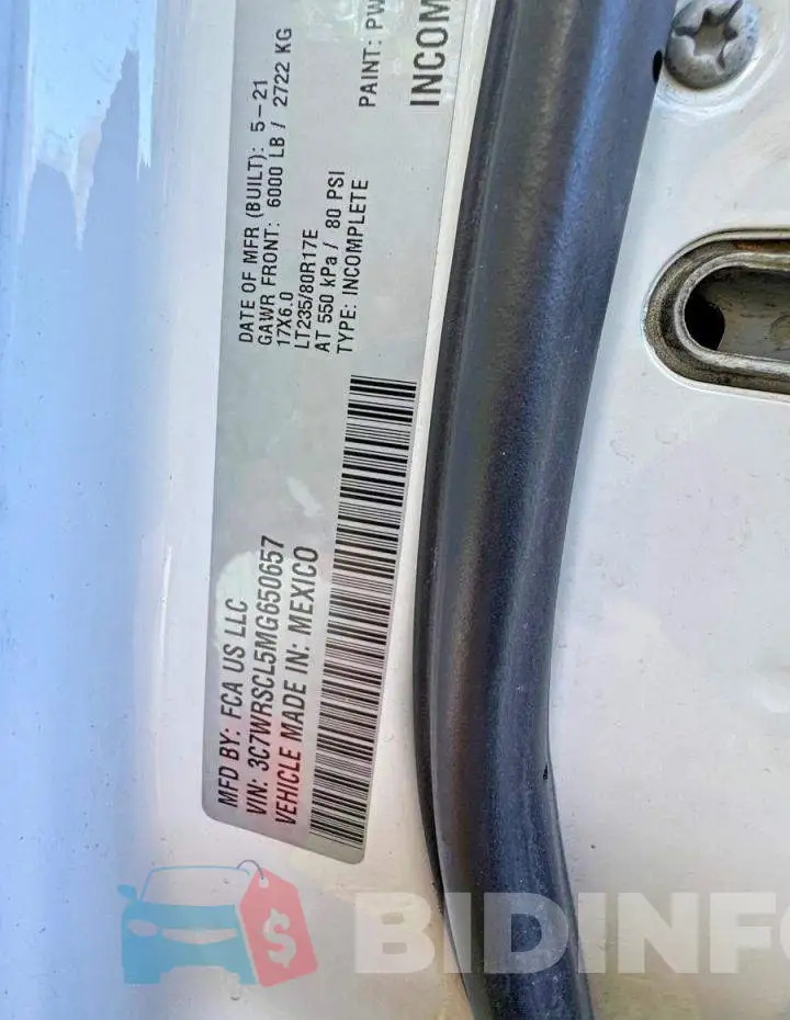 3C7WRSCL5MG650657 Photo# 10