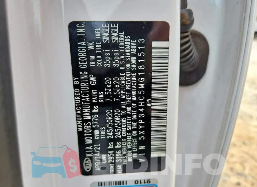 5XYP34HC5MG181513 Photo# 13