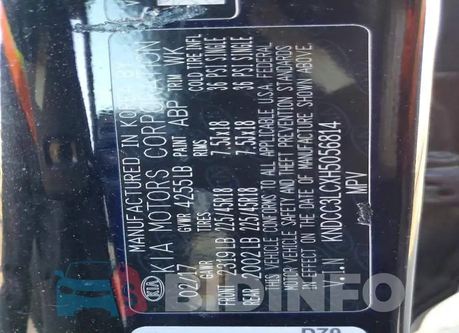 KNDCC3LCXH5056814 Photo# 12