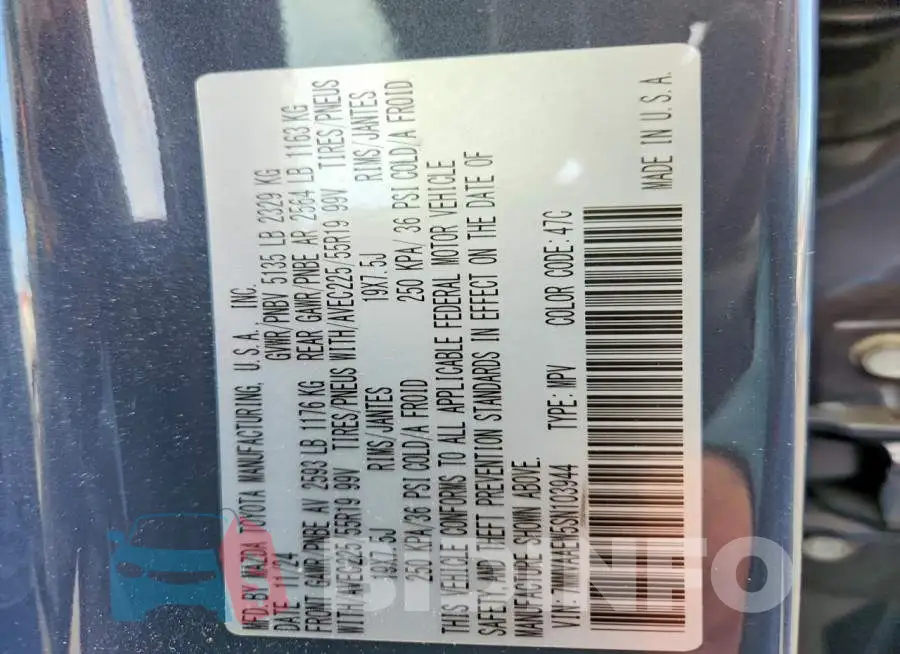7MMVAAEW5SN103944 Photo# 13