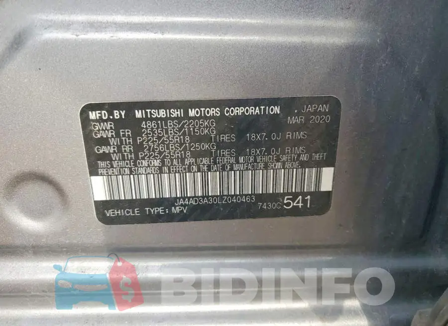 JA4AD3A30LZ040463 Photo# 13