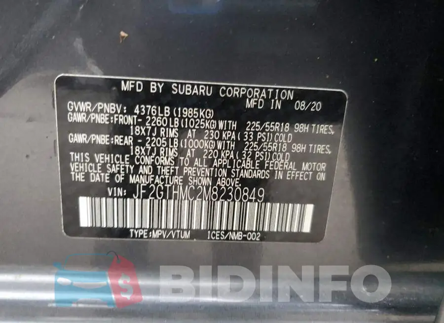 JF2GTHMC2M8230849 Photo# 13