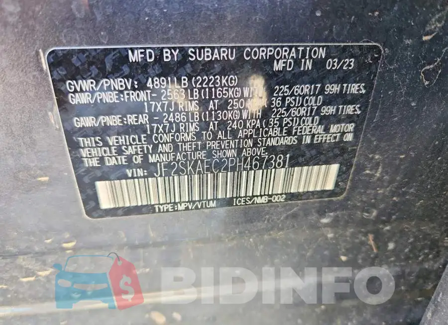 JF2SKAEC2PH467381 Photo# 13