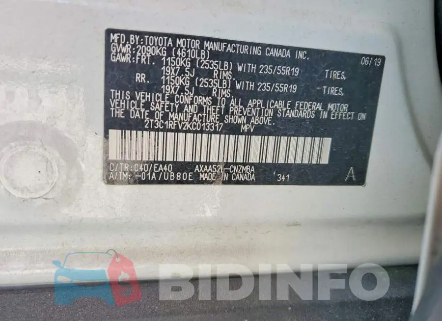 2T3C1RFV2KC013317 Photo# 14
