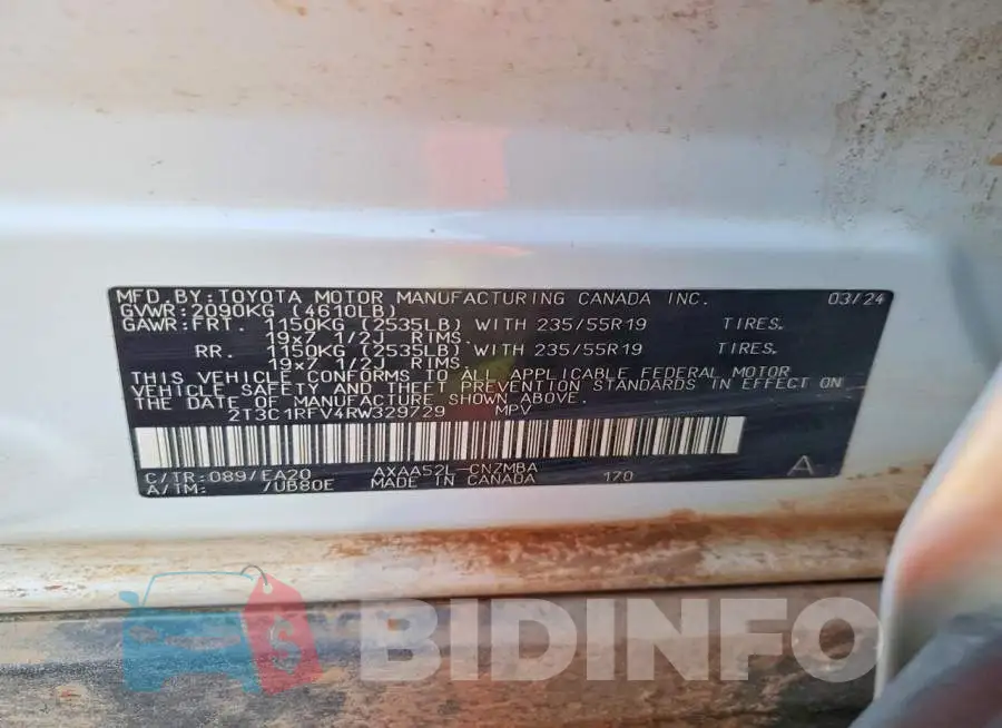 2T3C1RFV4RW329729 Photo# 14