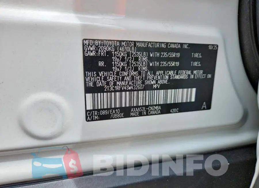 2T3C1RFV4SW432607 Photo# 14