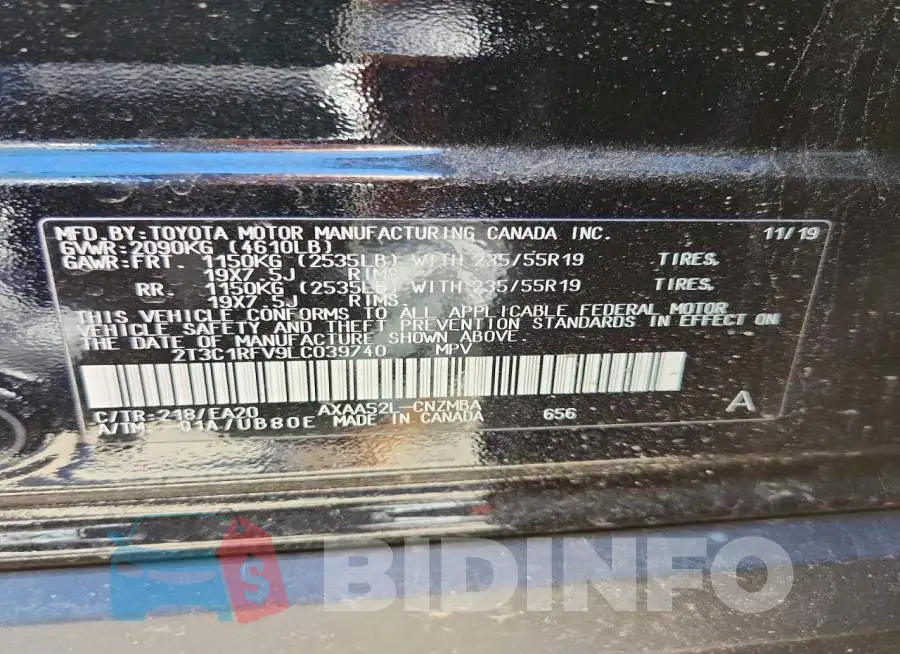 2T3C1RFV9LC039740 Photo# 13