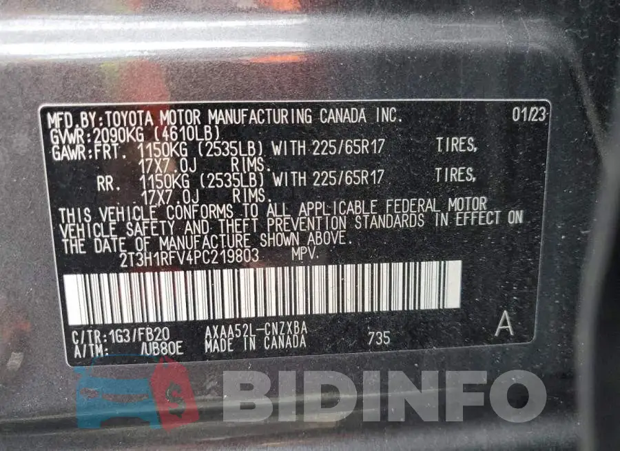 2T3H1RFV4PC219803 Photo# 13