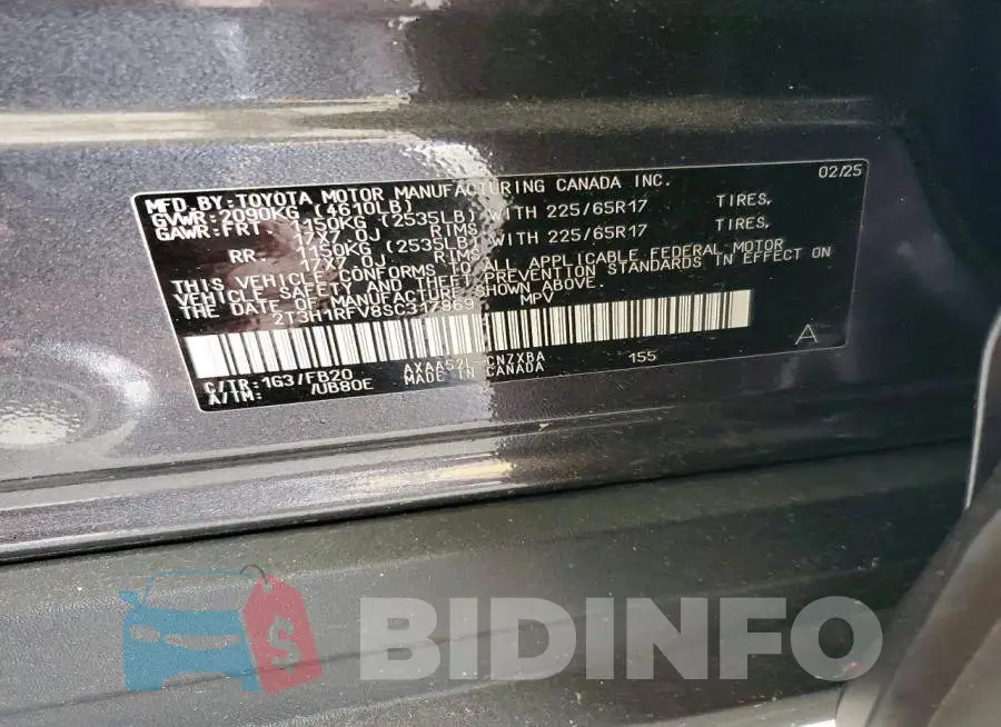 2T3H1RFV8SC317869 Photo# 12