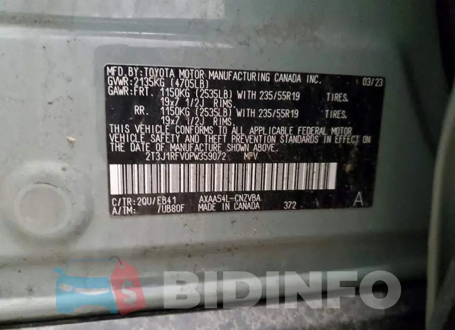 2T3J1RFV0PW359072 Photo# 13
