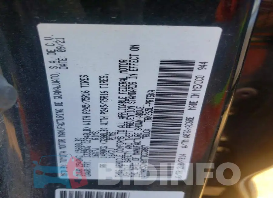3TYAX5GN6MT033087 Photo# 13