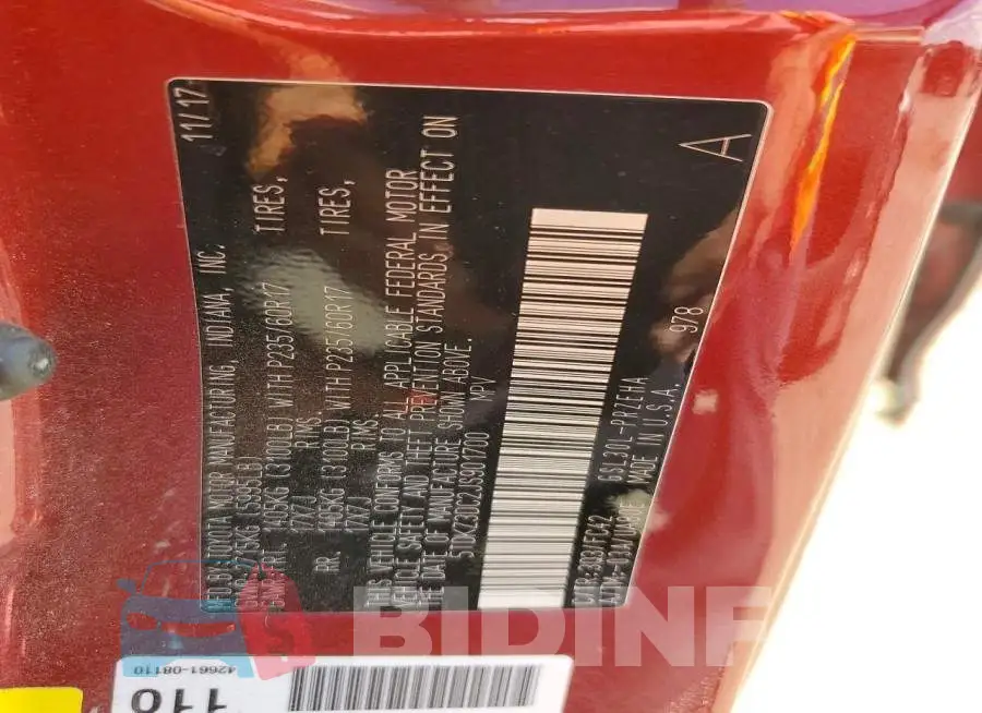 5TDKZ3DC2JS901700 Photo# 13