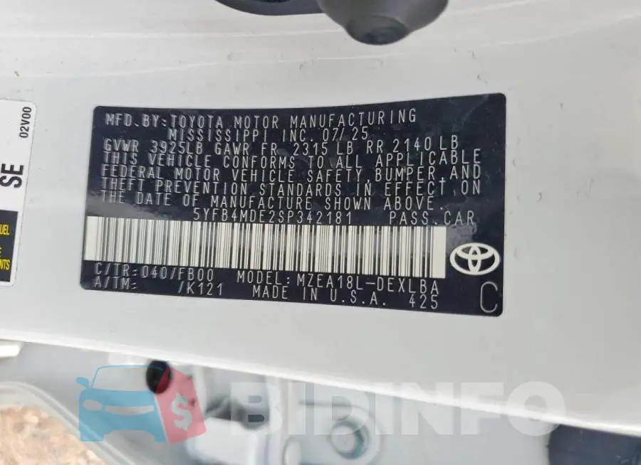 5YFB4MDE2SP342181 Photo# 12