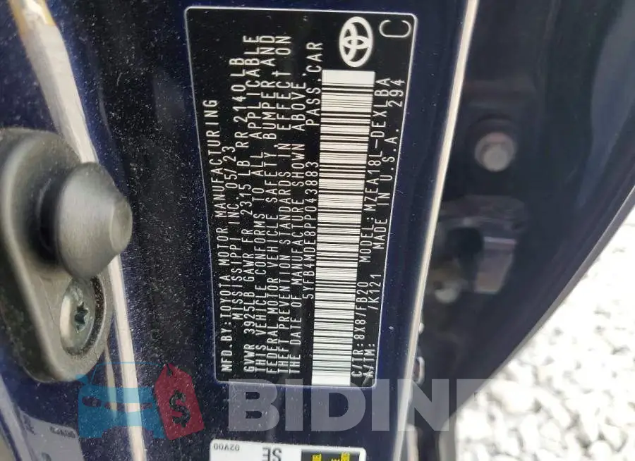 5YFB4MDE8PP043883 Photo# 12