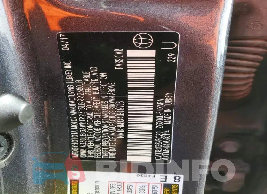 NMTKHMBX4JR012703 Photo# 14
