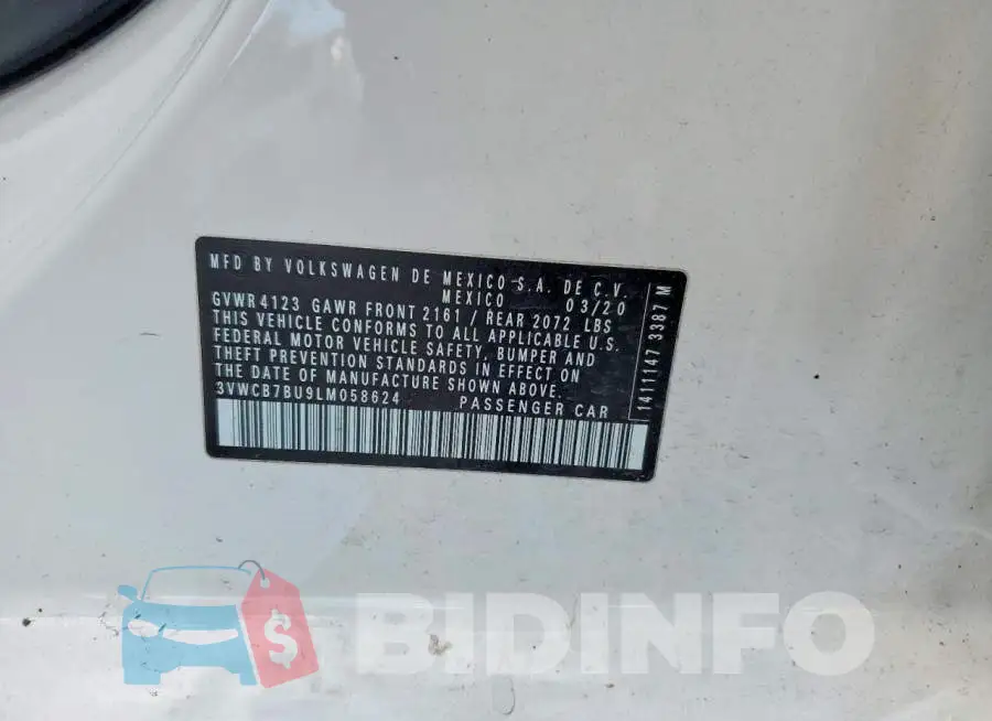 3VWCB7BU9LM058624 Photo# 12