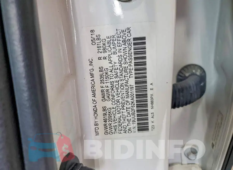 19UUB2F62KA001197 Photo# 13