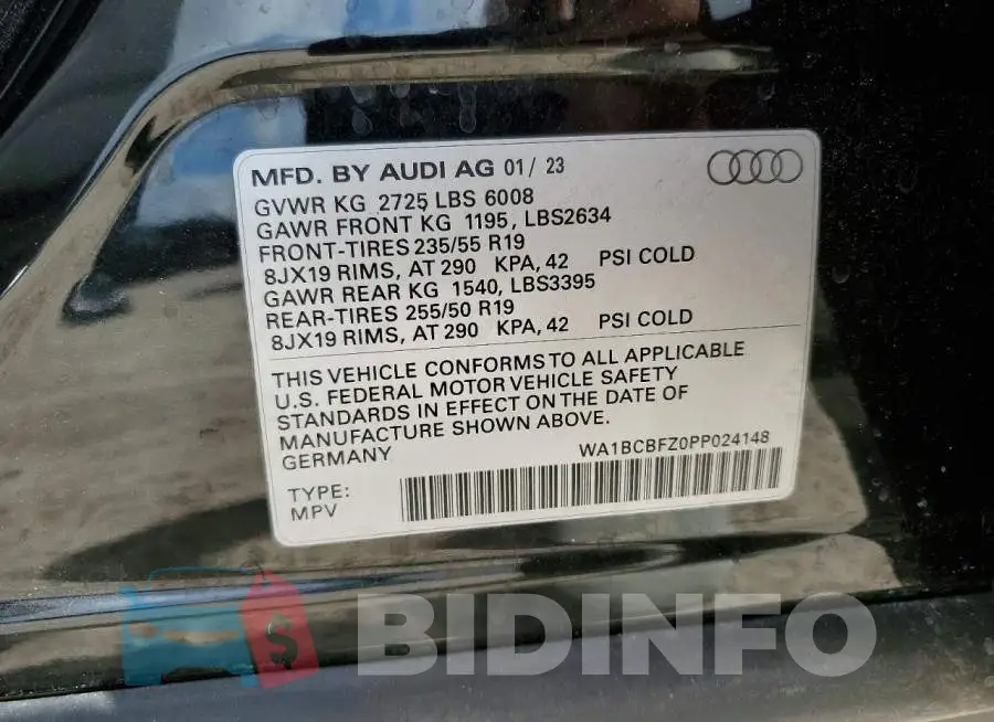 WA1BCBFZ0PP024148 Photo# 13