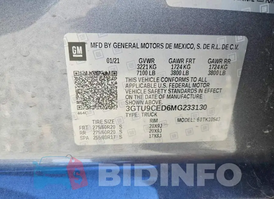 3GTU9CED6MG233130 Photo# 12