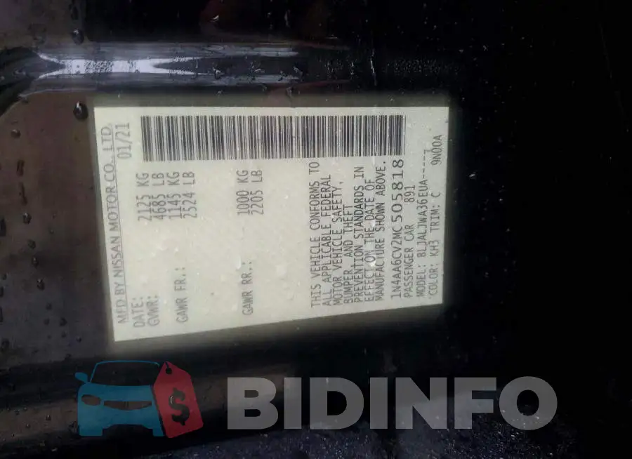 1N4AA6CV2MC505818 Photo# 12