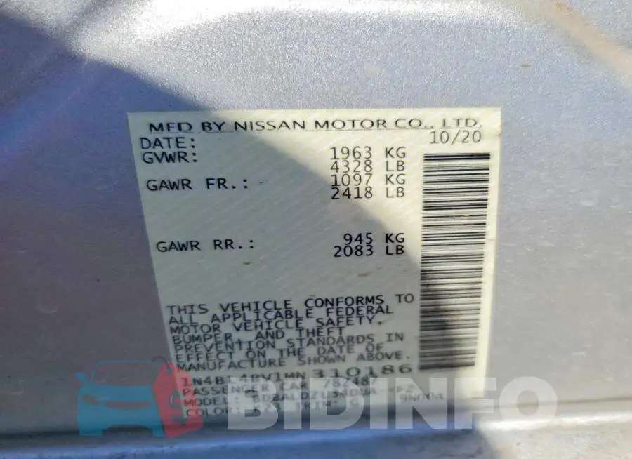 1N4BL4BV1MN310186 Photo# 12