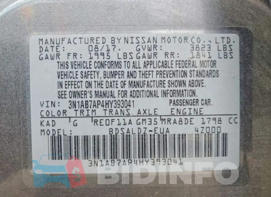3N1AB7AP4HY393041 Photo# 12