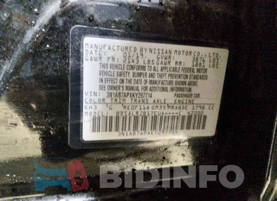 3N1AB7APXKY297714 Photo# 12