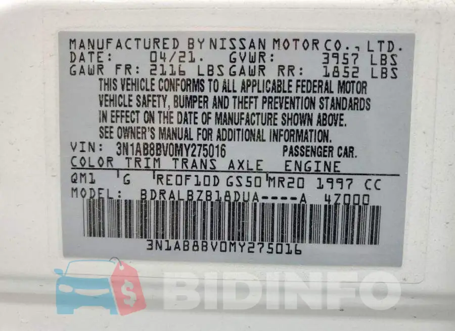 3N1AB8BV0MY275016 Photo# 13