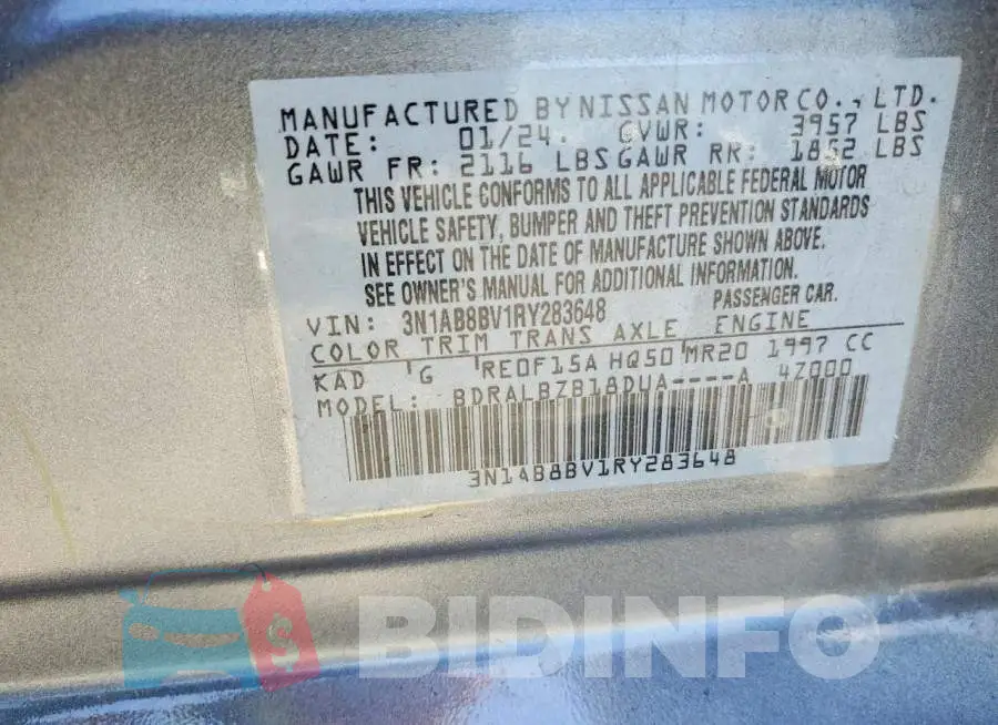 3N1AB8BV1RY283648 Photo# 12