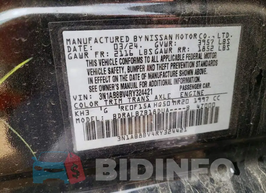 3N1AB8BV4RY324421 Photo# 13