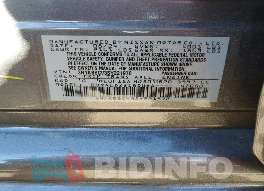3N1AB8CV3SY221978 Photo# 13
