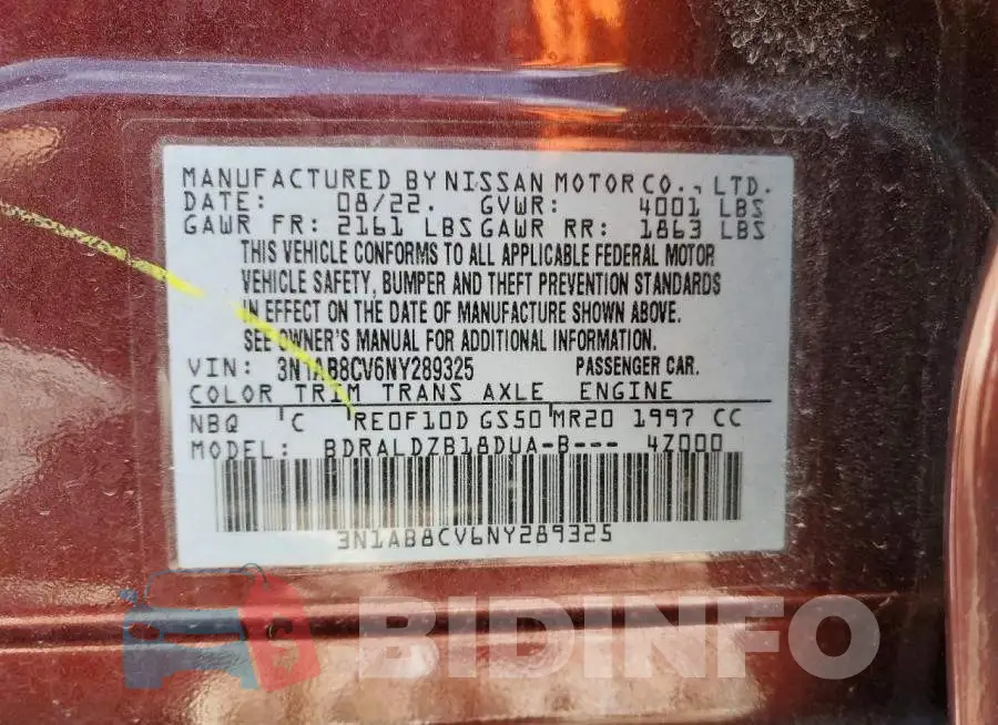 3N1AB8CV6NY289325 Photo# 12