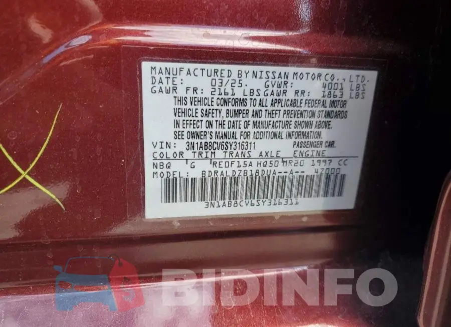 3N1AB8CV6SY316311 Photo# 13