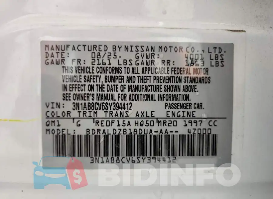 3N1AB8CV6SY394412 Photo# 12