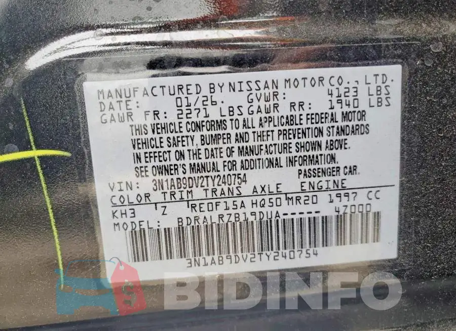 3N1AB9DV2TY240754 Photo# 13