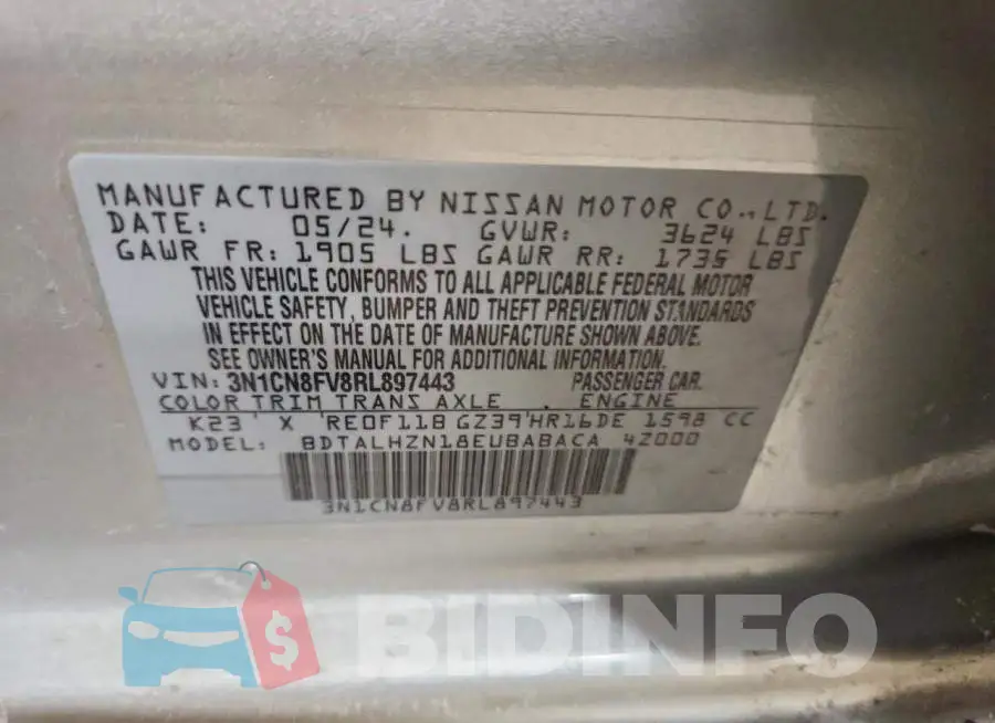 3N1CN8FV8RL897443 Photo# 12