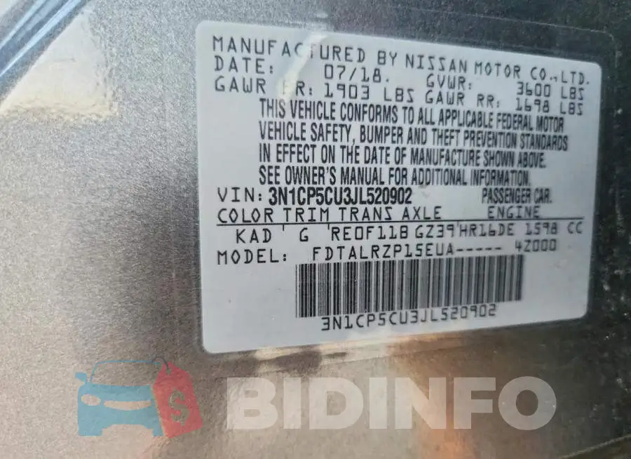 3N1CP5CU3JL520902 Photo# 12