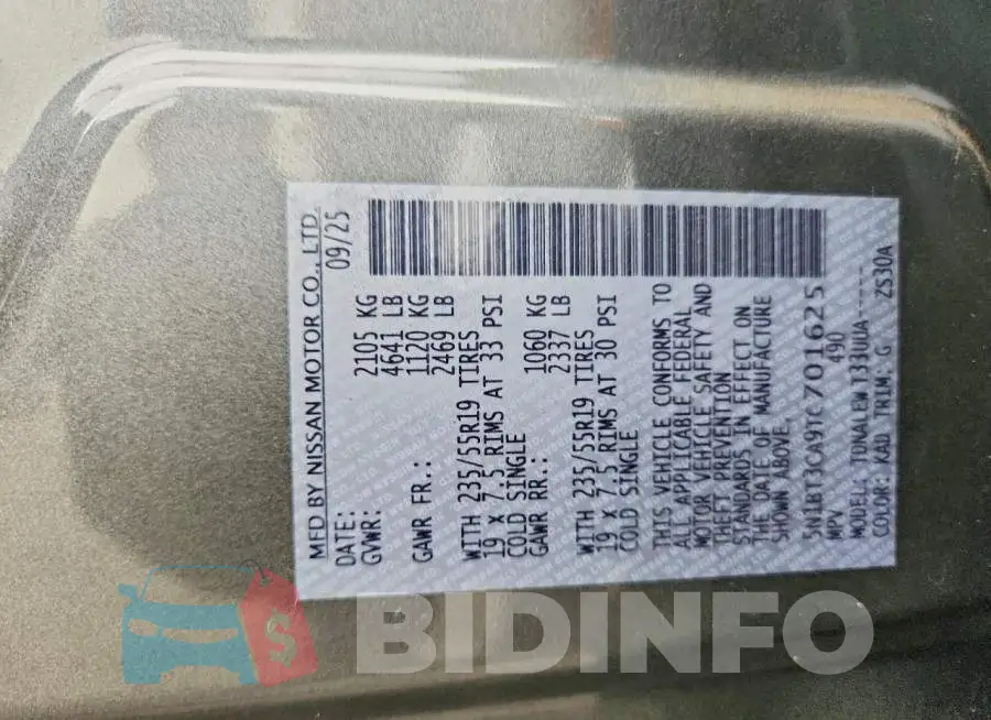 5N1BT3CA9TC701625 Photo# 13