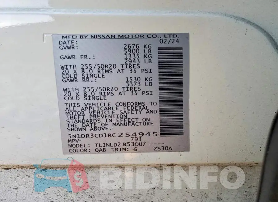 5N1DR3CD1RC254945 Photo# 13