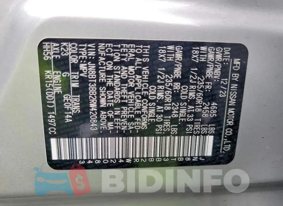 JN8BT3BB2RW420843 Photo# 14